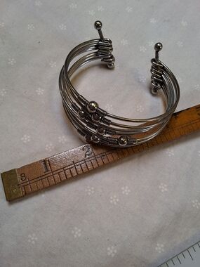 Sterling-Tone Multi-Wire Silver Cuff Bracelet